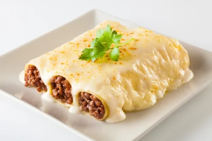 receita de canelone de carne com molho branco