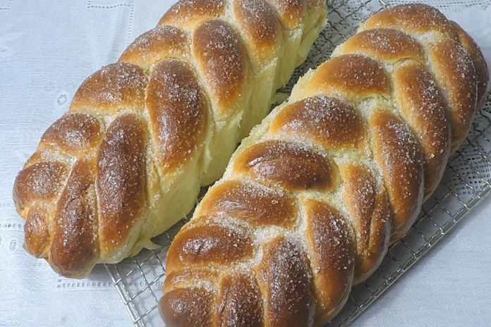 receita de pão doce de trança fácil