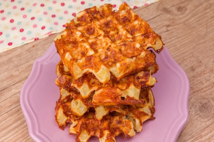 receita de waffle de queijo fácil e rápido