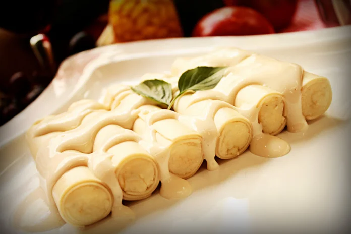 receita de canelone de queijo prático