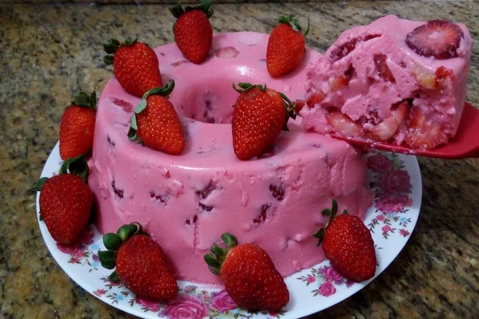receita de sobremesa gelada de morango