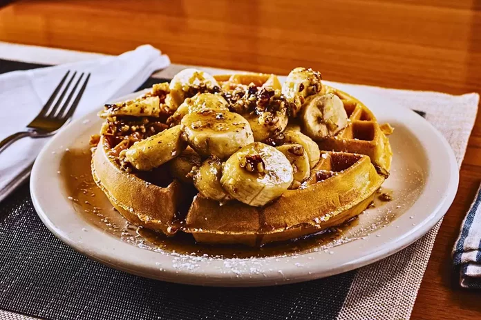 receita de waffle de banana fit