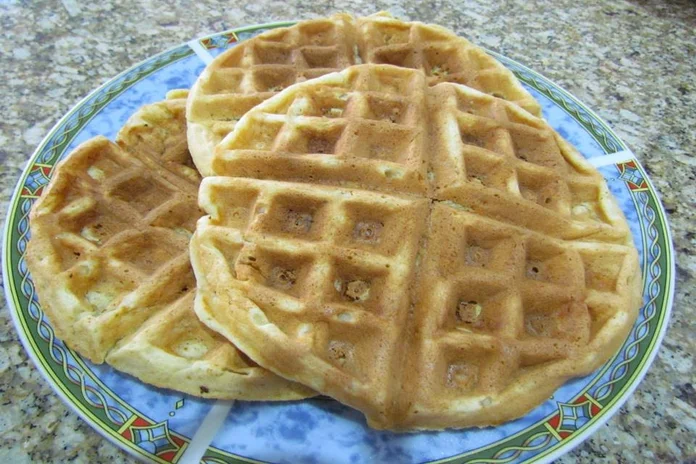 receita de waffle simples de banana fit