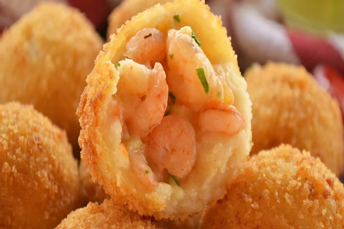 receita de bolinho de bacalhau com camarão
