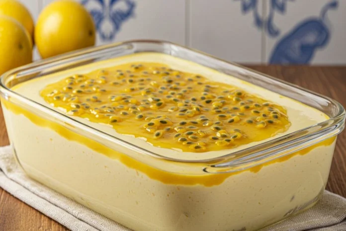 mousse de maracujá não vai ao fogo bate no liquidificador e tá pronto