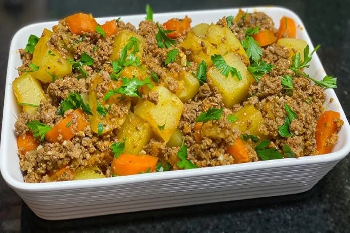 carne moída refogada com legumes almoço prático