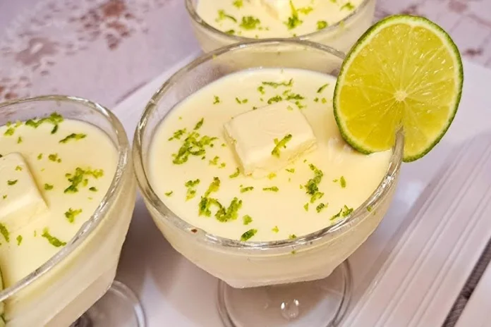 mousse de chocolate branco com limão siciliano