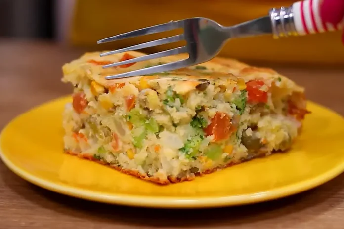 torta salgada de liquidificador com frango e legumes