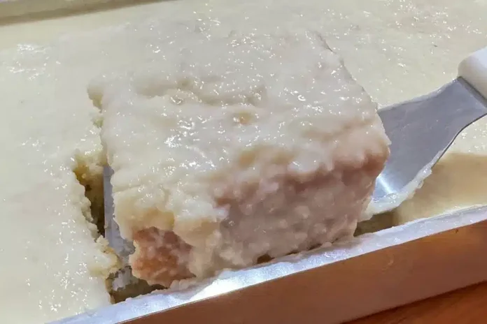 bolo de coco gelado bem molhadinho com calda de leite de cocobolo de coco gelado bem molhadinho com calda de leite de coco